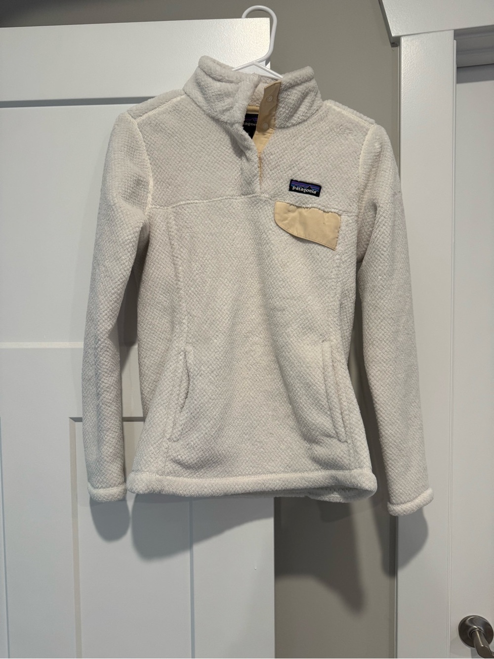 Patagonia Re-Tool Snap-T Pullover Cream Beige Fleece Women’s XS